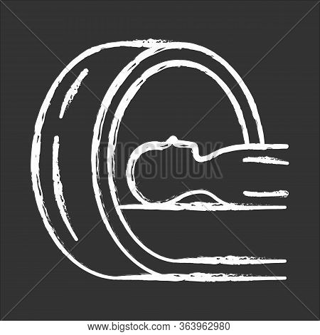 Tomography Chalk Icon. Brain Scan. Cancer Tumor Risk Check. Illness Diagnosis. Disease Examination. 