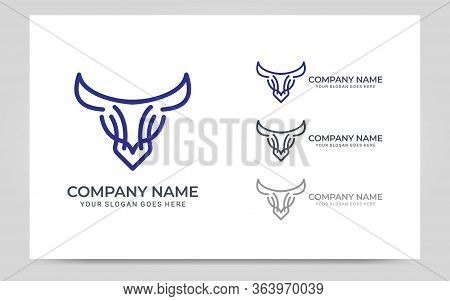 Modern Abstract Bull Logo Design. Vector Editable Logo
