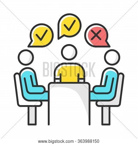 Group Administered Survey Color Icon. Public Opinion Polling. Social Research. Feedback. Customer Sa