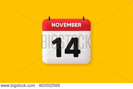 Calendar Date 3d Icon. 14th Day Of The Month Icon. Event Schedule Date. Meeting Appointment Time. Ag