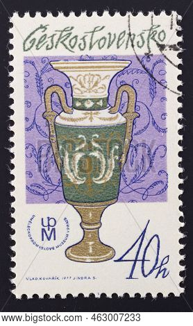 Czechoslovakia - Circa 1977: Postage Stamp 'amphora' Printed In Czecho-slovakia. Series: 'czechoslov