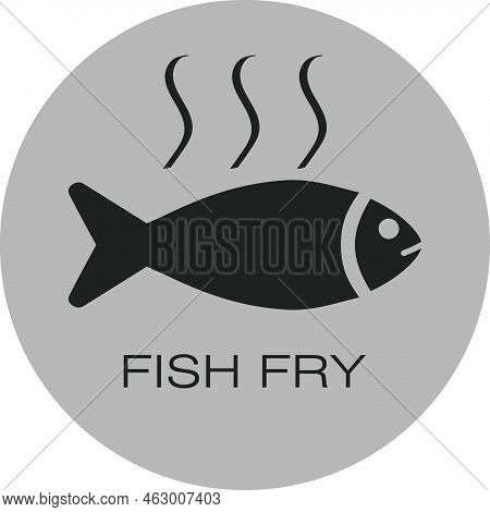 Fish Fry Vector Icon Logo Design Flat Modern Isolated Illustration