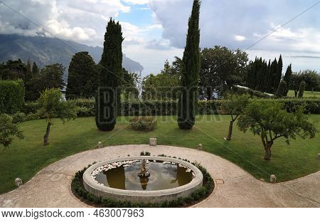 The Beautiful Villa Cimbrone Gardens In Ravello, Italy. High Quality Photo