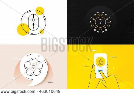 Minimal Set Of Natural Linen, Swipe Up And Question Mark Line Icons. Phone Screen, Quote Banners. In