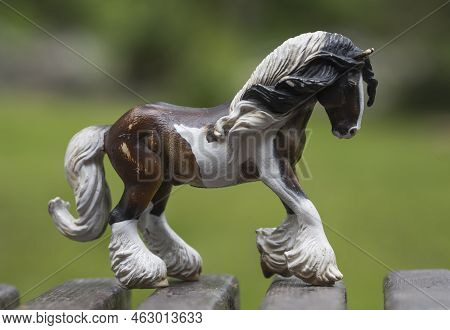 Russia. Kuzbass. A Children's Toy In The Form Of A Tinker Horse. This Breed From Ireland Is A Gypsy 