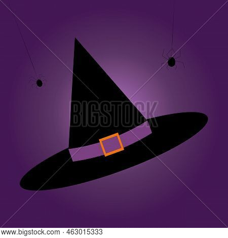 Witch Hat Isolated Illustration On Night Background