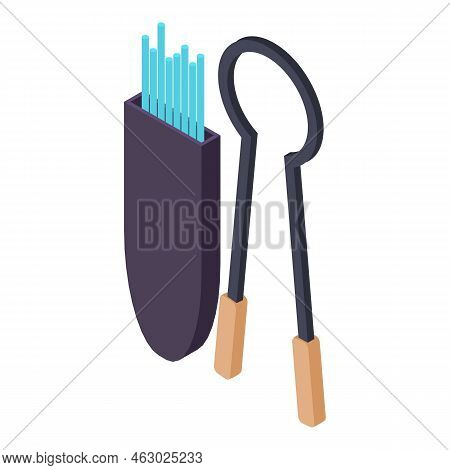 Professional Equipment Icon Isometric Vector. Welding Rods, Clamping Mites Icon. Industrial Equipmen
