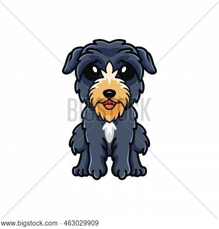 Vector Illustration Of Cute Deer Hound Dog Cartoon Sitting