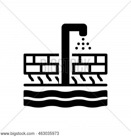 Black Solid Icon For Groundwater Aquifer Groundwater Pump Water Pipeline Earth Layer