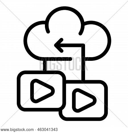 Cloud Monetize Icon Outline Vector. Data Blog. Money Video