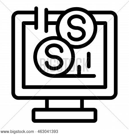 Monetize Icon Outline Vector. Data Profit. Database Conversion