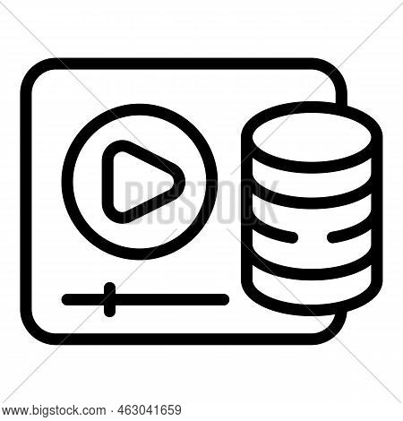 Video Data Money Icon Outline Vector. Profit Blog. Money Data