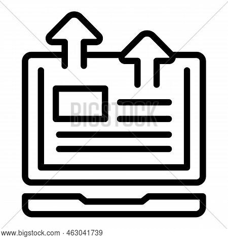Upload Pc Laptop Icon Outline Vector. Data Business. Funnel Data