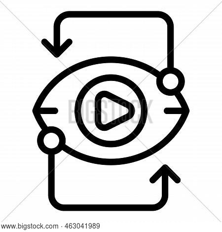 View Video Monetize Icon Outline Vector. Profit Data. App Digital