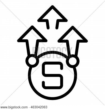Grow Online Money Icon Outline Vector. Audience Profit. Data Blog