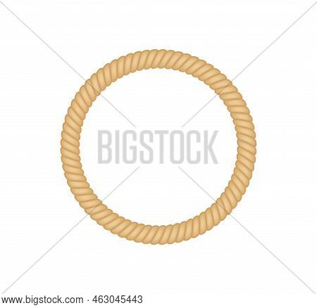 Nautical Loops. Vector Knots For Rope. Realistic Knot Round And Square Borders. Marine Ropes