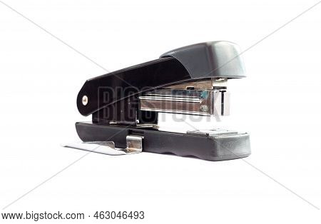 Black Professional Stapler Isolated On White Background