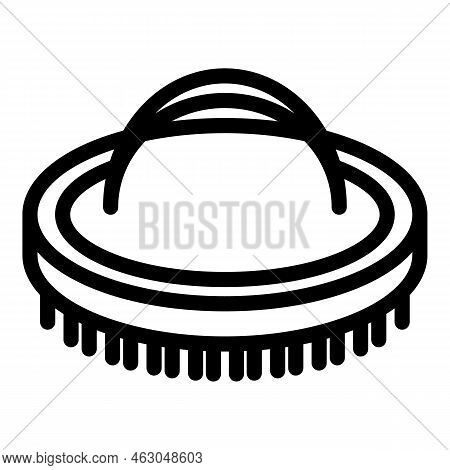 Round Jockey Brush Icon Outline Vector. Derby Sport. Race Horse