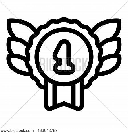 First Place Jockey Icon Outline Vector. Derby Track. Cup Fast