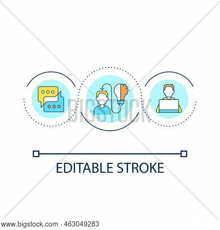 Self Learning Approach Loop Concept Icon. Acquiring Knowledge Abstract Idea Thin Line Illustration. 