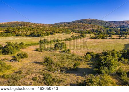 Aerial View Of Causse De Blandas Limestone Karst Highland Plateau In Occitanie, France.
