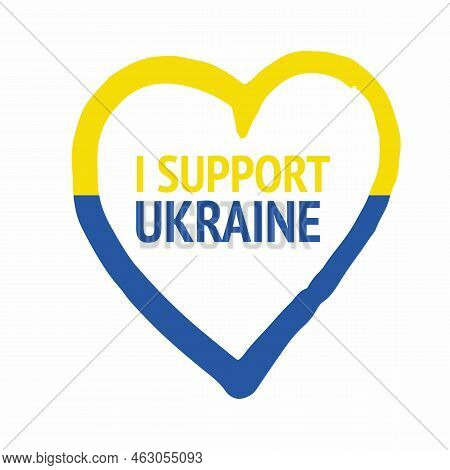 Heart Symbol With I Support Ukraine Slogan