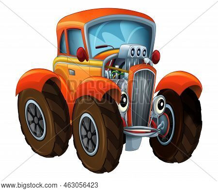 Cool Looking Cartoon Hot Rod Off Road Isolated