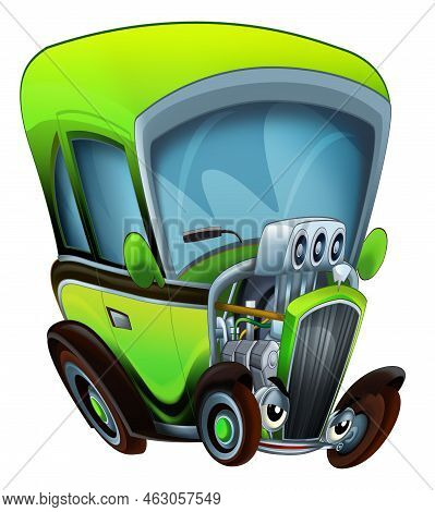 Cool Looking Cartoon Hot Rod Isolated Illustration