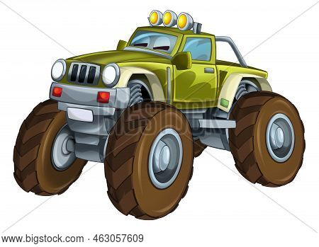 Cool Looking Cartoon Off Road Car Isolated Illustration