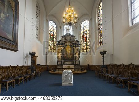 Copenhagen, Denmark. October 2022. Interior View Of The  Holy Spirit Church In The City Center