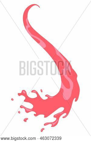 Squirt Splashe. Colourful Flowing Spattering. Splattered Pure Juice Or Liquid. Drops With Abstract F