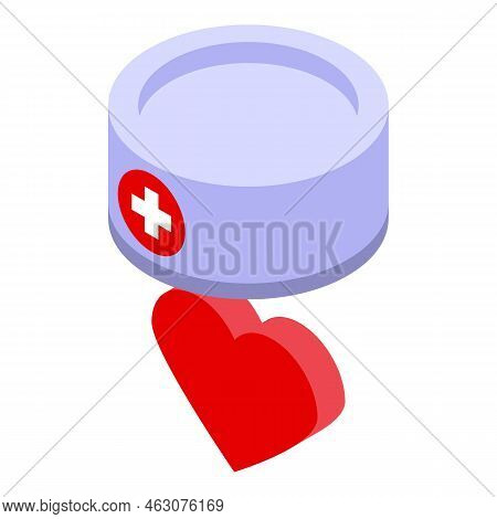Nurse Headware Icon Isometric Vector. Hospital Care. Medical Clinic