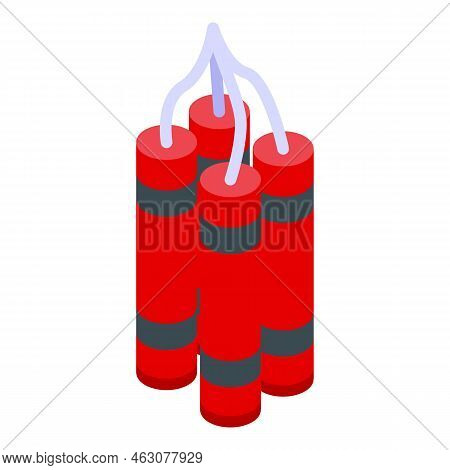 Mine Dynamite Icon Isometric Vector. Quarry Industry. Machine Loader