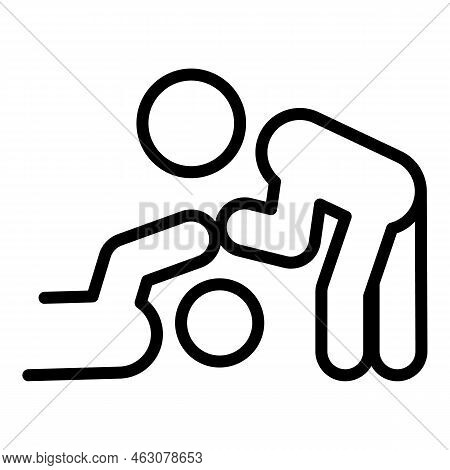 Adult Abuse Icon Outline Vector. Defense People. Martial Self Man