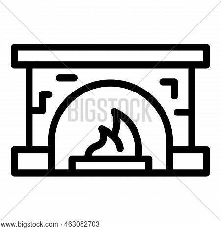 Stove Furnace Icon Outline Vector. Gas Burning. Wood Heater