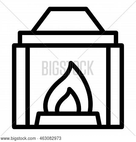 Gas Furnace Icon Outline Vector. Burning Fire. Wood Stove