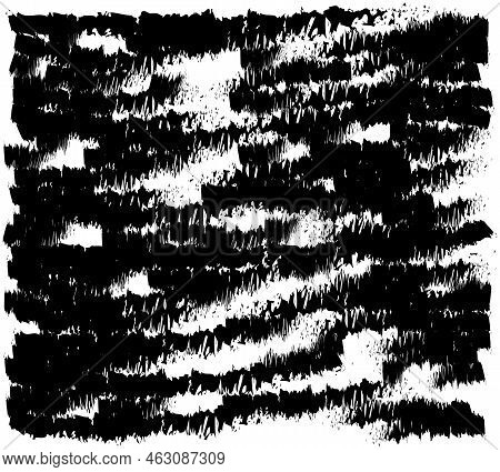 Hand Drawn Doodle Abstract Pattern In Black And White Style, Texture Background. Figures Shape Of Gr