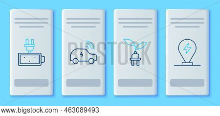 Set Line Smart Car System, Electric Saving Plug In Leaf, Battery Charge And Charging Parking Electri