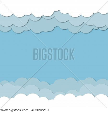 Vector Illustration Child Blue Background With Clouds