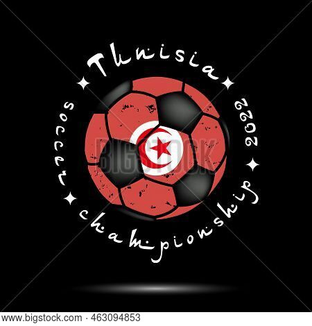Soccer Ball With Tunisia National Flag Colors