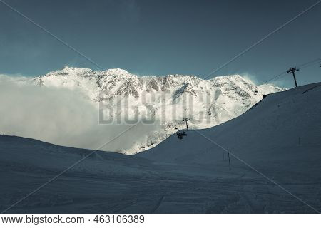 Ski Slopes Of Val Cenis In The Vanoise Park, France
