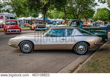 Falcon Heights, Mn - June 19, 2022: High Perspective Side View Of A At 1963 Studebaker Avanti 2 Door