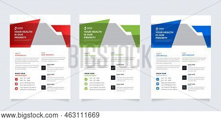 Healthcare Business Flyer Design Template. Medical Business Brochure Cover Design With A4 Layout