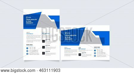 Corporate Medical Flyer Poster Brochure Cover Design Layout Background, Vector Template In A4 Size