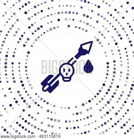 Blue Poison On The Arrow Icon Isolated On White Background. Poisoned Arrow. Abstract Circle Random D