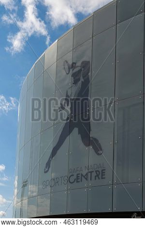 Manacor, Spain; February 24 2022: Main Facade Of The Rafa Nadal Museum Xperience Building, In The Ma
