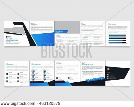Medical And Health Care Modern Square Fivefold Brochure Presentation, Creative Health Service Templa