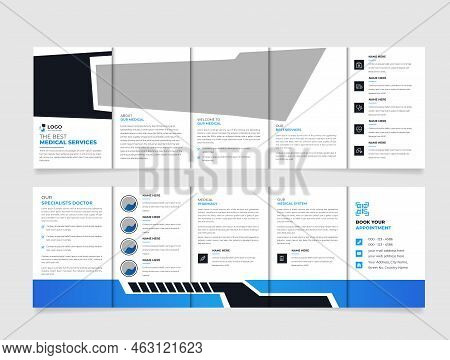 Professional Medical Clinic, Healthcare, Modern Treatment Fivefold Business Brochure Design