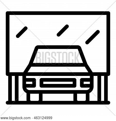 Car Cinema Icon Outline Vector. Auto Screen. Open Air Show