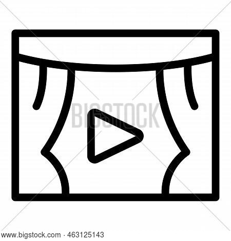 Cinema Air Icon Outline Vector. Auto Drive. Car Screen
